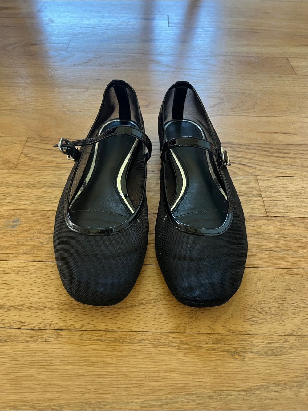 Paige Women's Black Mary Jane Flats with Patent Trim